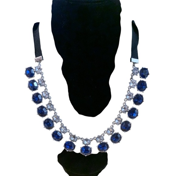 Avon Fancy Collar Blue Gemstone Necklace. NIB 2010 - Picture 1 of 7